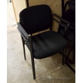 Black Square Back Stacking Guest Side Chair w Full Arms